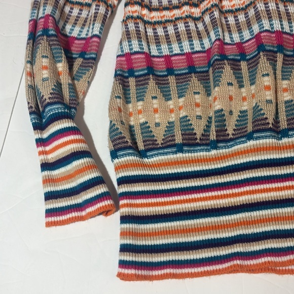 Women’s largeMulticolor Striped Cardigan Sweater lightweight knit Design History - Picture 5 of 7
